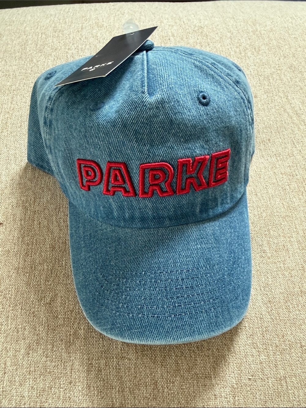 Parke x Target 🎯 Denim Cap with Red Embroidered Logo
